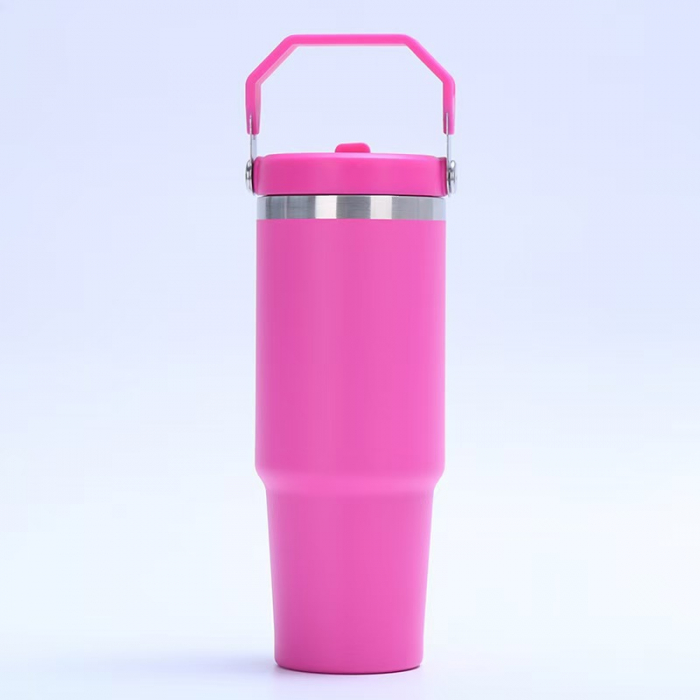 30oz Stainless Steel Skinny Tumbler - Vacuum Insulated Ergonomic Handle | Custom Logo Engraving/Printing product image