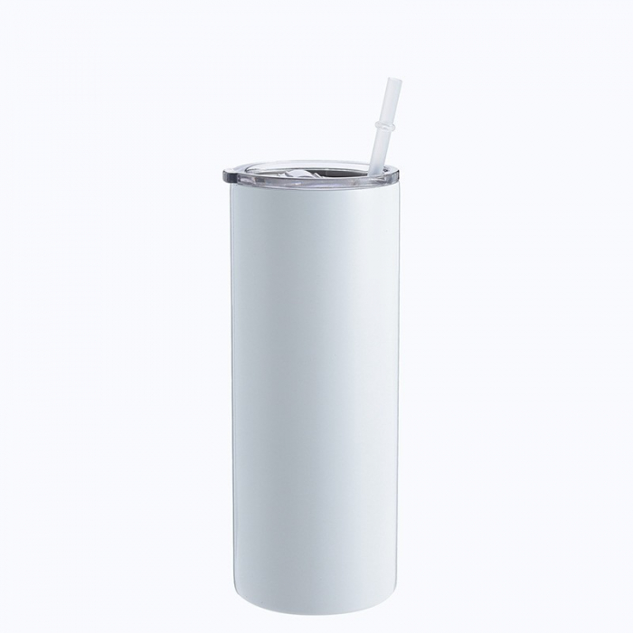 USA Warehouse 20oz Skinny Straight Sublimation Tumbler: Double-Wall Stainless Steel Insulated Mug with Lid & Straw product image
