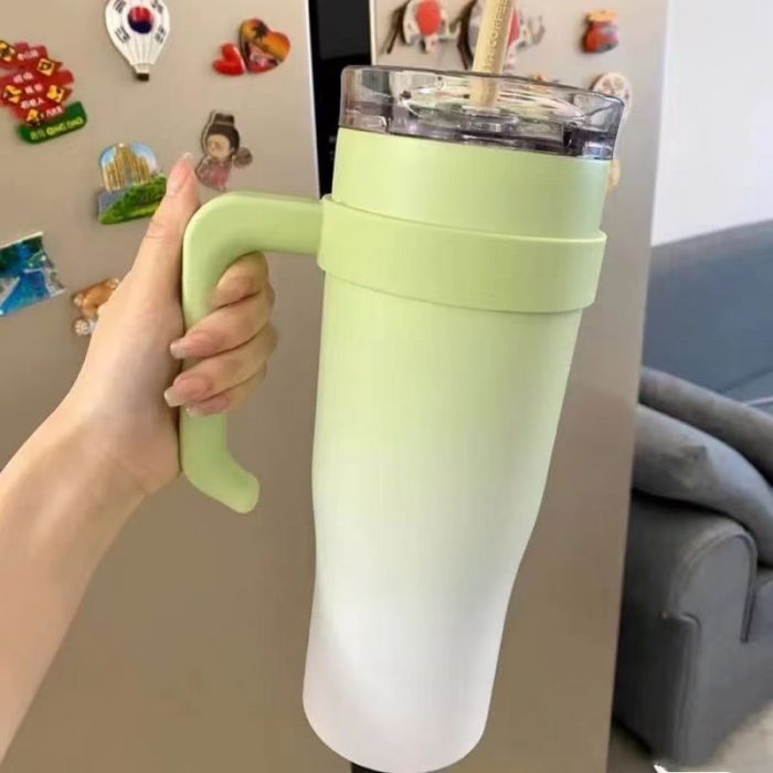 Wholesale 40oz Stainless Steel Thermos Tumbler 304 Double-wall Vacuum Bottle with Straw Handle Special for Office Gift product image